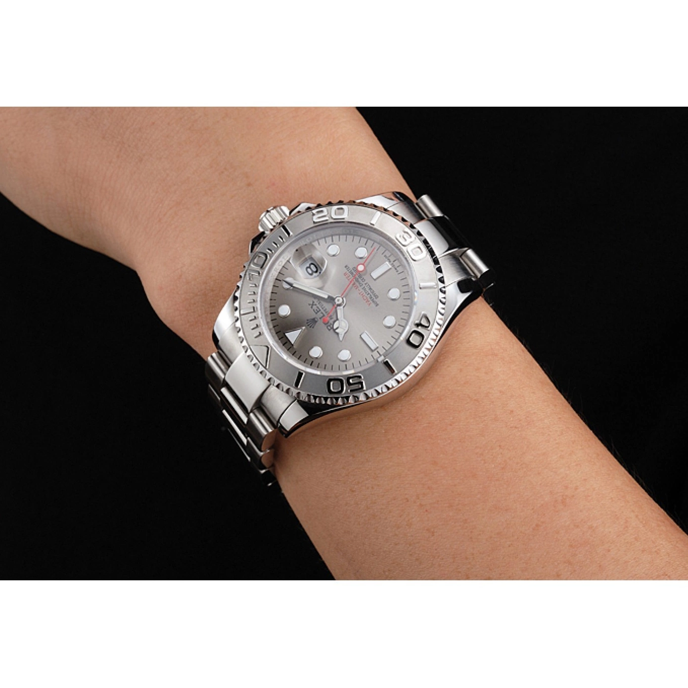 Rolex aaa copy Swiss Bracelet And Rolex Case Dial Steel Gray Stainless Yacht-Master 0730